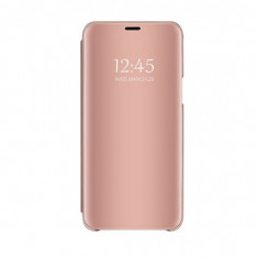Husa Samsung, Galaxy J4 Plus 2018, J415, Clear View Flip Mirror Stand, Rose