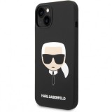 Husa pentru Apple iPhone 14 Plus, Karl Lagerfeld, Liquid Silicone, Neagra KLHCP14MSLKHBK