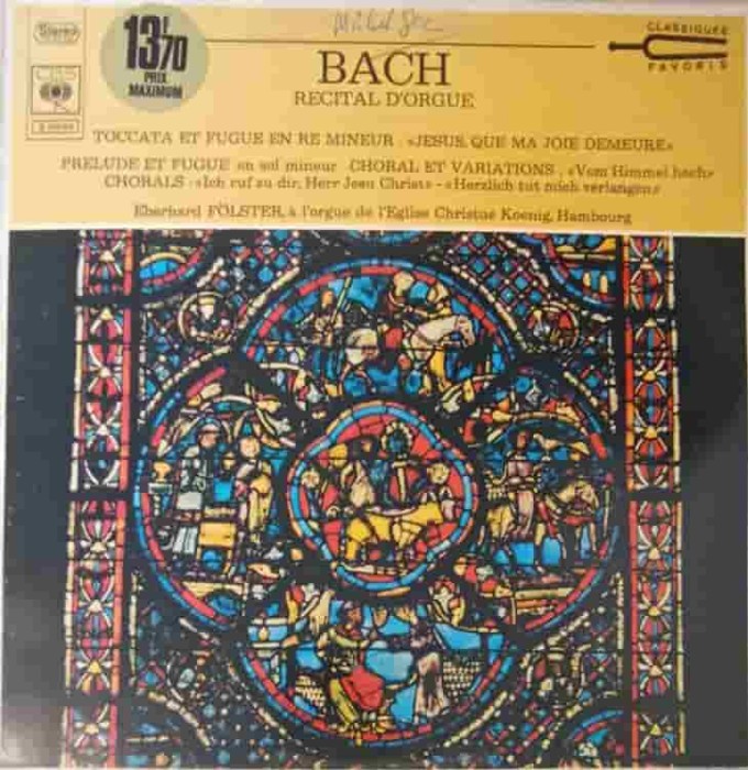 Disc vinil, LP. Recital D&#039;Orgue-Bach, Eberhard F&ouml;lster-241807