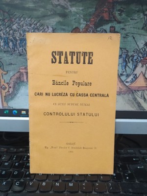 Statute pentru Băncile Populare care nu lucrează cu Cassa Centrală, ci sunt supuse numai Controlului Statului, Galați 1904, 054 foto