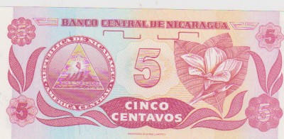 5 CENTAVOS NICARAGUA / UNC foto