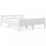 Cumpara ieftin Cadru de pat, alb, 140x200 cm, lemn de pin masiv
