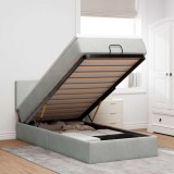 VidaXL Cadru de pat otoman cu saltea Gri deschis 90x190cm catifea 3311669