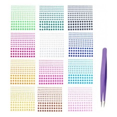 Set 1200 strasuri pentru bijuterii, acril, multicolor