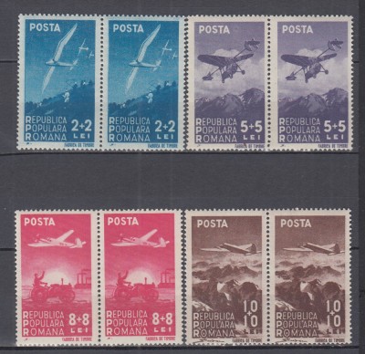 ROMANIA 1948 LP 238 AVIATIA PERECHE SERII MNH foto