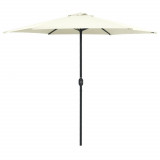 Umbrelă de soare cu st&acirc;lp aluminiu, alb nisipiu, 270 x 246 cm, vidaXL