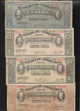 Rar! Set Mexic 1 + 5 + 10 + 20 pesos 1914 Chihuahua uzate