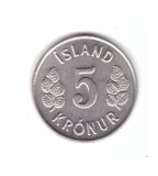 Moneda Islanda 5 kronur 1978, stare foarte buna, curata