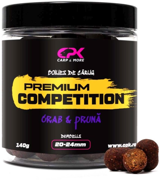 Boilies De Carlig CPK Premium Competition Dumbells, Crab-Pruna, 20-24mm, 140g