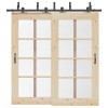 Set feronerie pentru uși glisante, negru, 213,5 cm, oțel