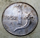 1.715 ITALIA 1 LIRA 1952 R, Europa, Aluminiu