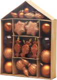 Set globuri si ornamente de Craciun MagicHome, 32 piese, cupru