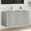 VidaXL Comodă TV de perete cu lumini LED, gri sonoma, 80x35x41 cm 837321