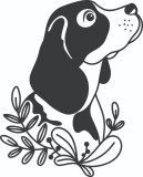 Sticker decorativ, Dog , Negru, 73 cm, 4994ST, Oem