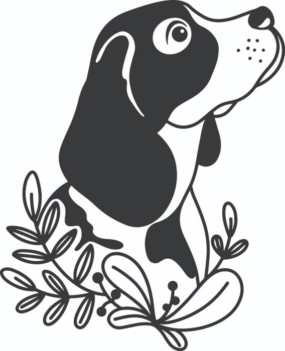 Sticker decorativ, Dog , Negru, 73 cm, 4994ST