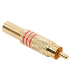 Mufa RCA aurita inel rosu tata cablu maxim 6mm, Oem