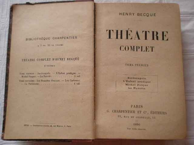 Theatre Complet - Henry Becque ,267105