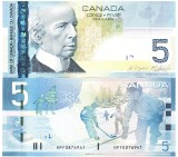 Bancnota Canada 5 Dolari, P-101Ad, UNC, 2006-2010
