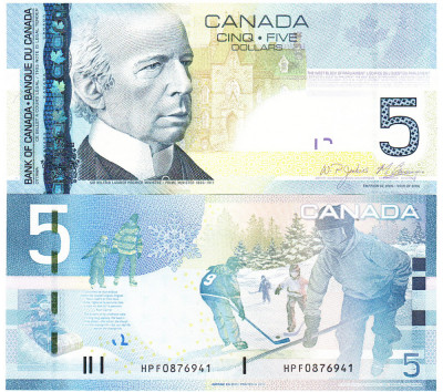 Canada 5 Dolari 2006-2010 P-101Ad UNC foto