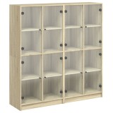 Cumpara ieftin Biblioteca cu usi stejar sonoma 136x37x142 cm lemn compozit