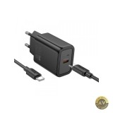 Incarcator Retea Cu Cablu USB-C HOCO N60 20W 3A 1 x USB-C Negru