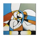 Cumpara ieftin Tablou modern indragostiti pictat manual dormitor, living, Iubire, 80x80cm ulei pe panza, Constantin Feraru