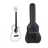 Chitara Clasica 4/4 Ideallstore, 95cm, Tei, Corzi Bronz, Husa Impermeabila Inclusa, Alb Cutaway