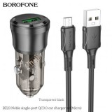 Incarcator auto Borofone BZ23 Noble QC 3.0 set cu cablu micro negru