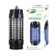 Lampa Electrica Aparat UV Anti Insecte, 30mp, Putere 9W, Inaltime 28cm, 230V, Negru