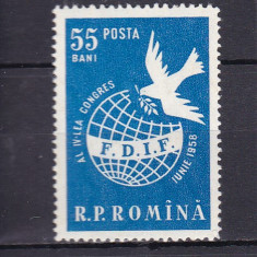 1958 LP 455 AL VL-LEA CONGRES INTERNATIONAL AL FEMEILOR VIENA MNH