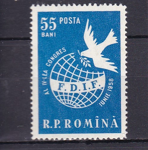ROMANIA 1958 LP 455 AL VL-LEA CONGRES INTERNATIONAL AL FEMEILOR VIENA MNH