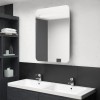 VidaXL Dulap de baie cu oglindă și LED, alb și stejar, 60x11x80 cm