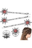 Set de 5 piese accesorii pentru păr Alp Star cu diamant artificial tradițional