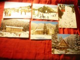 6 Ilustrate Poiana Brasov - Ed. Publiturism : Schi pe Postavaru ,Vedere ,Coliba