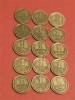 Lot (suita) 15 monede copeici: 1 copeica (kopek) 1976 ... 1990, stari EF+ [poze]. Discount conform descriere [10 - 20 %. Vezi descrierea.]., Europa