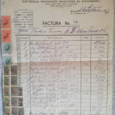 Factura ARTESAN, Str. Turturelelor 62 Bucuresti, art sanitare, timbre suprascris