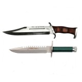 Cumpara ieftin Set 2 Cutite Vanatoare First Blood IdeallStore&reg;, Teaca, Otel, Lemn, 42cm/28cm, Maro