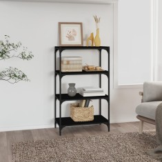 vidaXL Bibliotecă, negru, 60x33x100 cm, lemn prelucrat și oțel