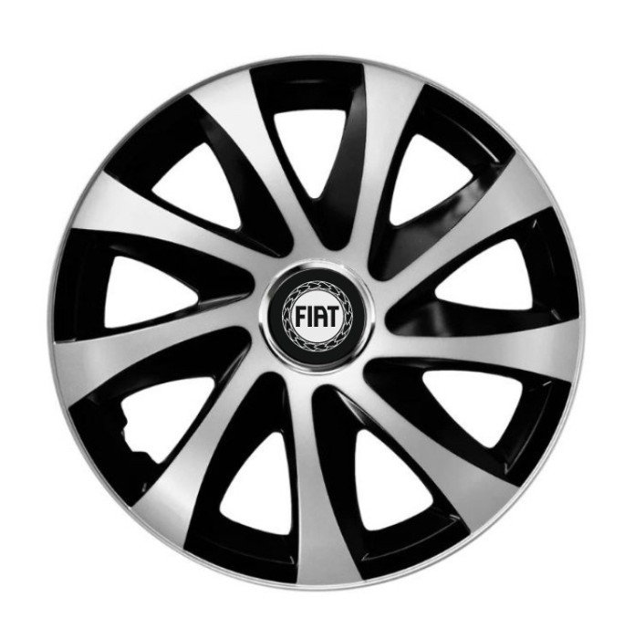 Set 4 capace roti Drift exrta Gri-Negru R16 pentru gama auto Fiat