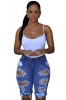Pantaloni Scurti Dama Bermuda Denim Destroyed Buzunare Talie Medie Bumbac Elastan M