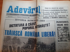 adevarul 31 decembrie 1989- revolutia romana,traiasca romania libera foto