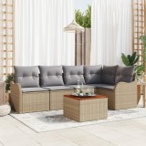 VidaXL Set de canapea de grădină 6 pcs Bej, gri deschis Mari