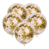 Baloane Transparente cu Confeti Aurii - Set de 10 bucăți, CMCLASS