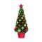 Brad decorativ de Craciun, 39 cm, plastic, beteala, globuri incluse