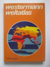 Atlas mondial german/Westermann Weltatlas edi?ia Braunschweig 1980 foto