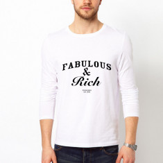 Bluza alba, barbati, Fabulous & Rich - M