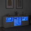 VidaXL Servantă cu lumini LED, alb, 181,5x37x67 cm