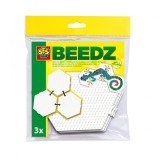 Placa hexagonala pentru margelele de calcat Beedz - 3 bucati set, SES Creative
