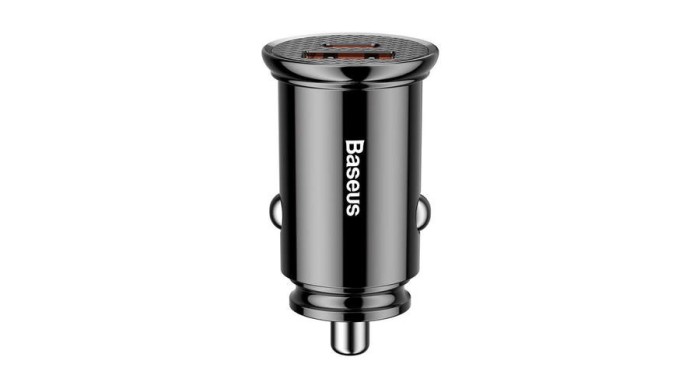 Baseus &Icirc;ncărcător circular USB / USB-C 30W pentru mașină, negru (CCALL-YS01)
