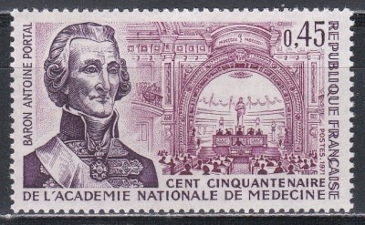 Franta 1971 - 150 de ani a Academiei Naționale de Medicină, MNH foto